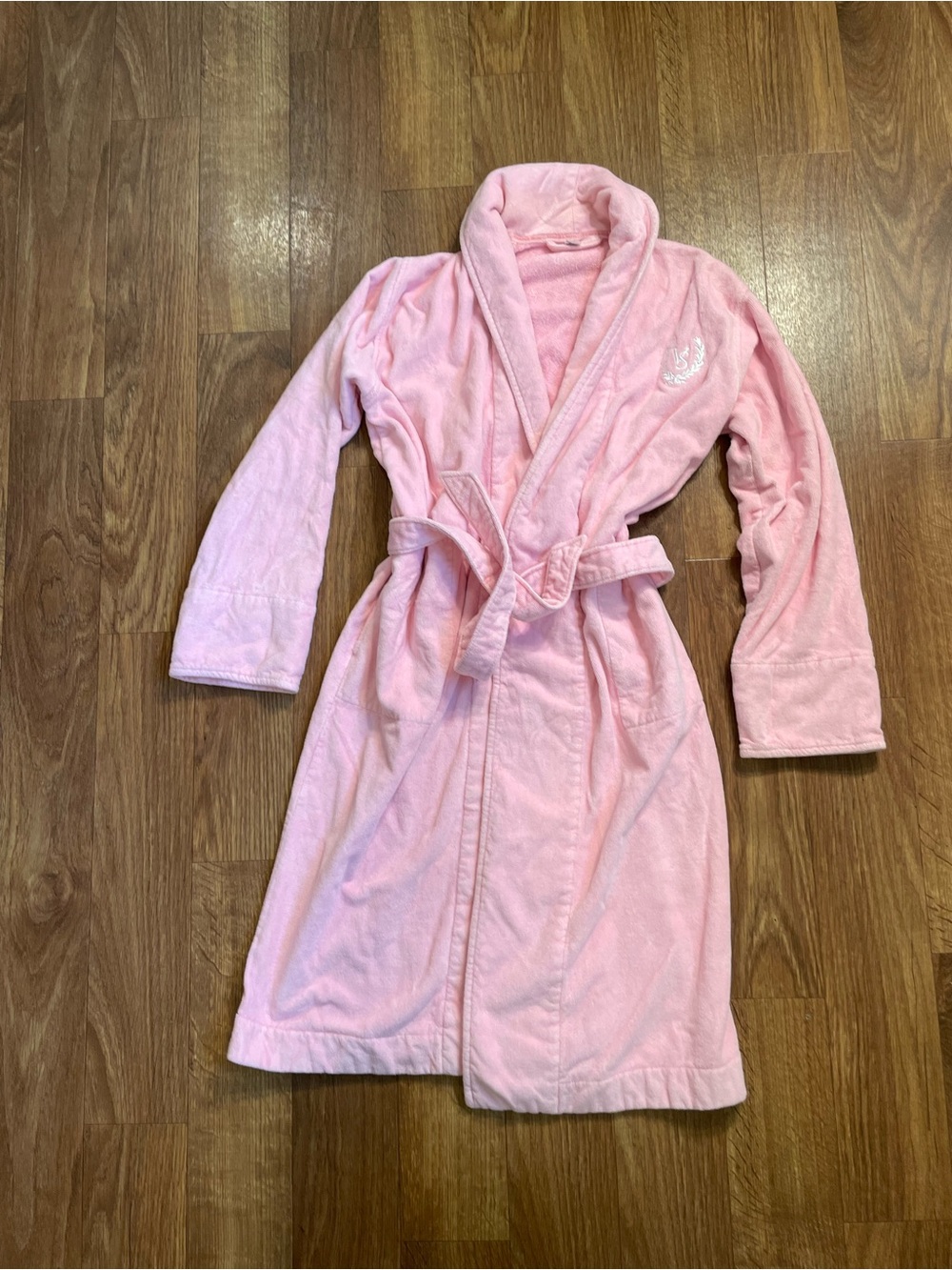 Vintage Victoria’s Secret Pink Robe Y2K Bathrobe VS Logo Rhinestone M/L 2005